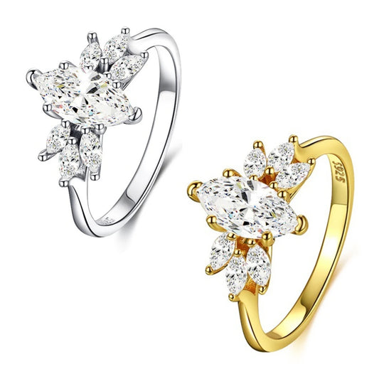 Pear-Shaped Zircon Engagement Ring – 925 Silver 4.9x10mm Stone
