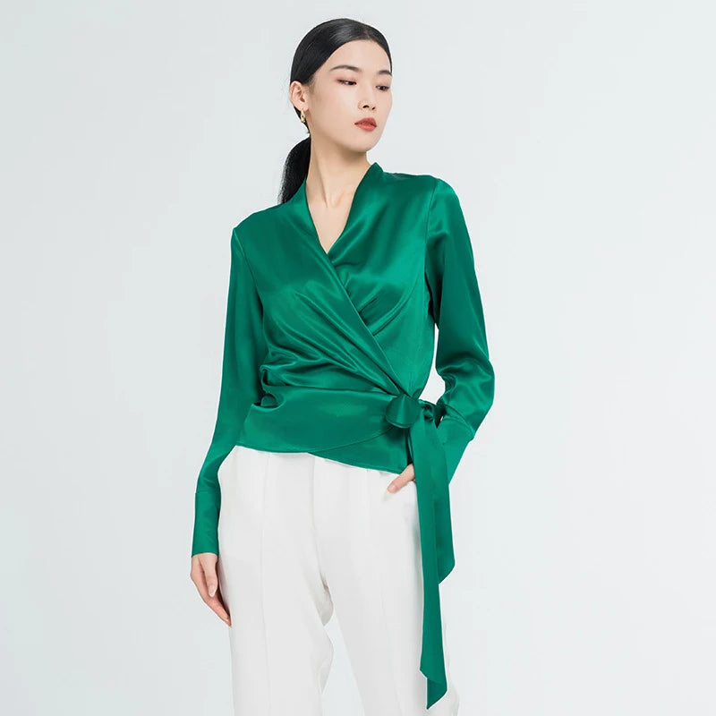 Linen Blend Lapel Shirt — Short Sleeve, Pocket Detail