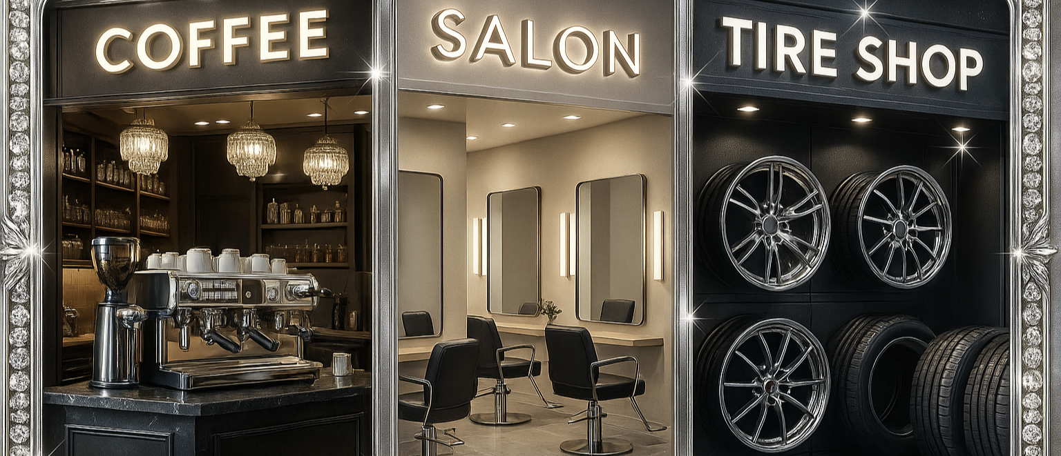 alguema  tirar foto  premium e algo unci  para comercio cafe  cabeleireirro loja de pneus e o rebordo efeito diamante oiu platina 