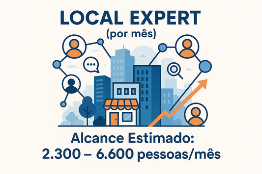 cria imagem par ao pacote Local Expert  (por mês)|Alcance Estimado: 2,300 – 6,700 pessoas/mês