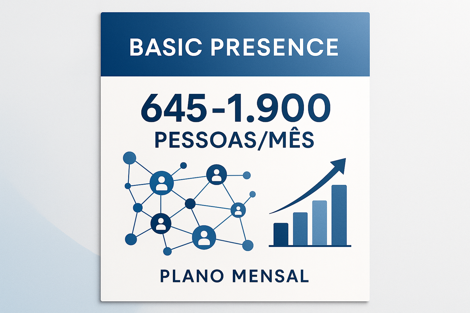 cria imagem para o pacote Basic Presence (por mês) | Alcance Estimado: 645 – 1.900 pessoas/mês