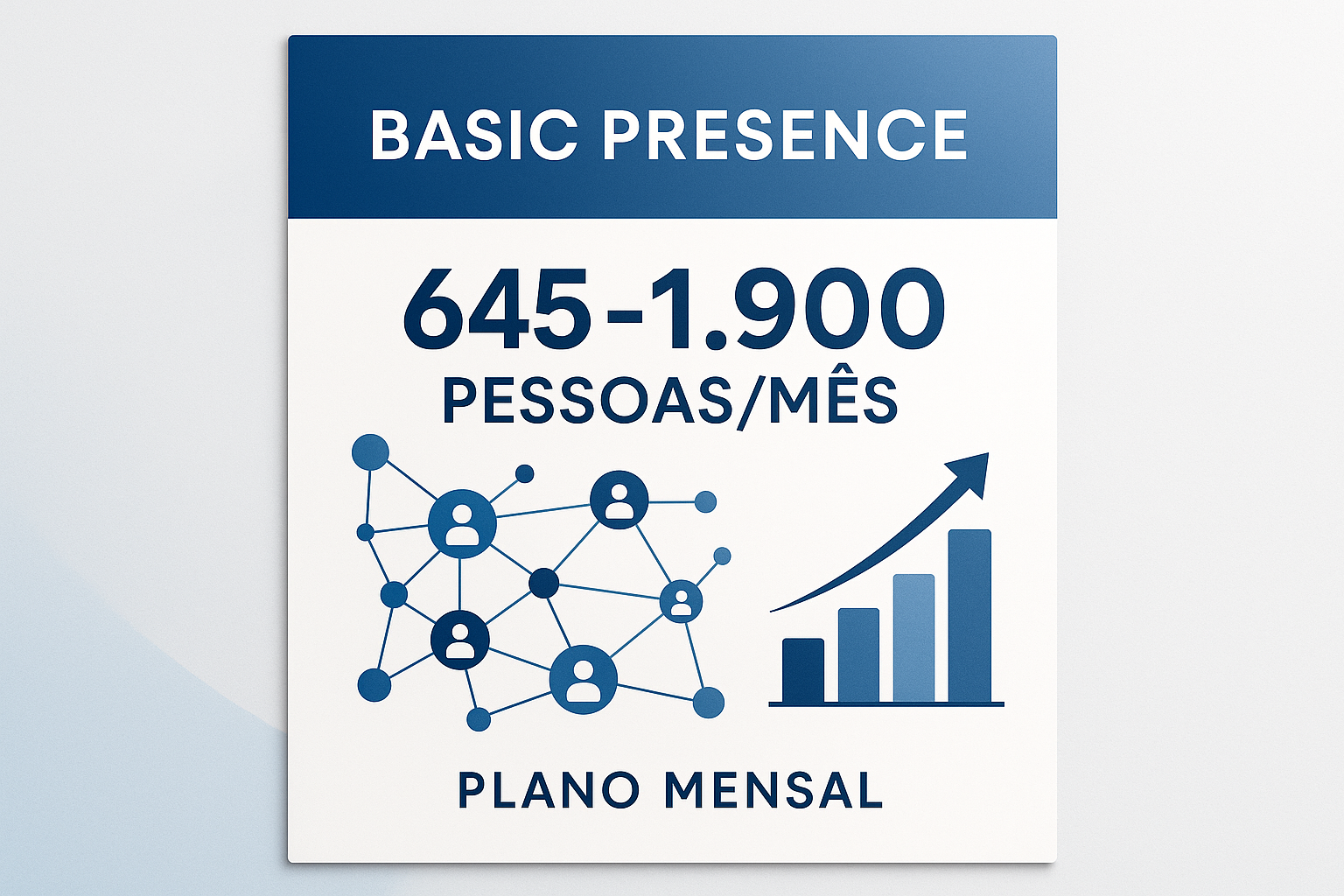 cria imagem para o pacote Basic Presence (por mês) | Alcance Estimado: 645 – 1.900 pessoas/mês