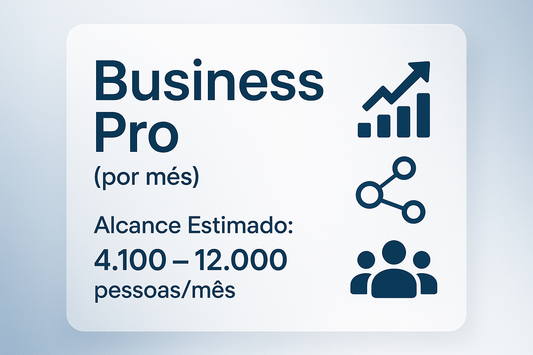 cria imagem para o pacote Business Pro (por mês) | Alcance Estimado: 4,100 – 12,000 pessoas/mês