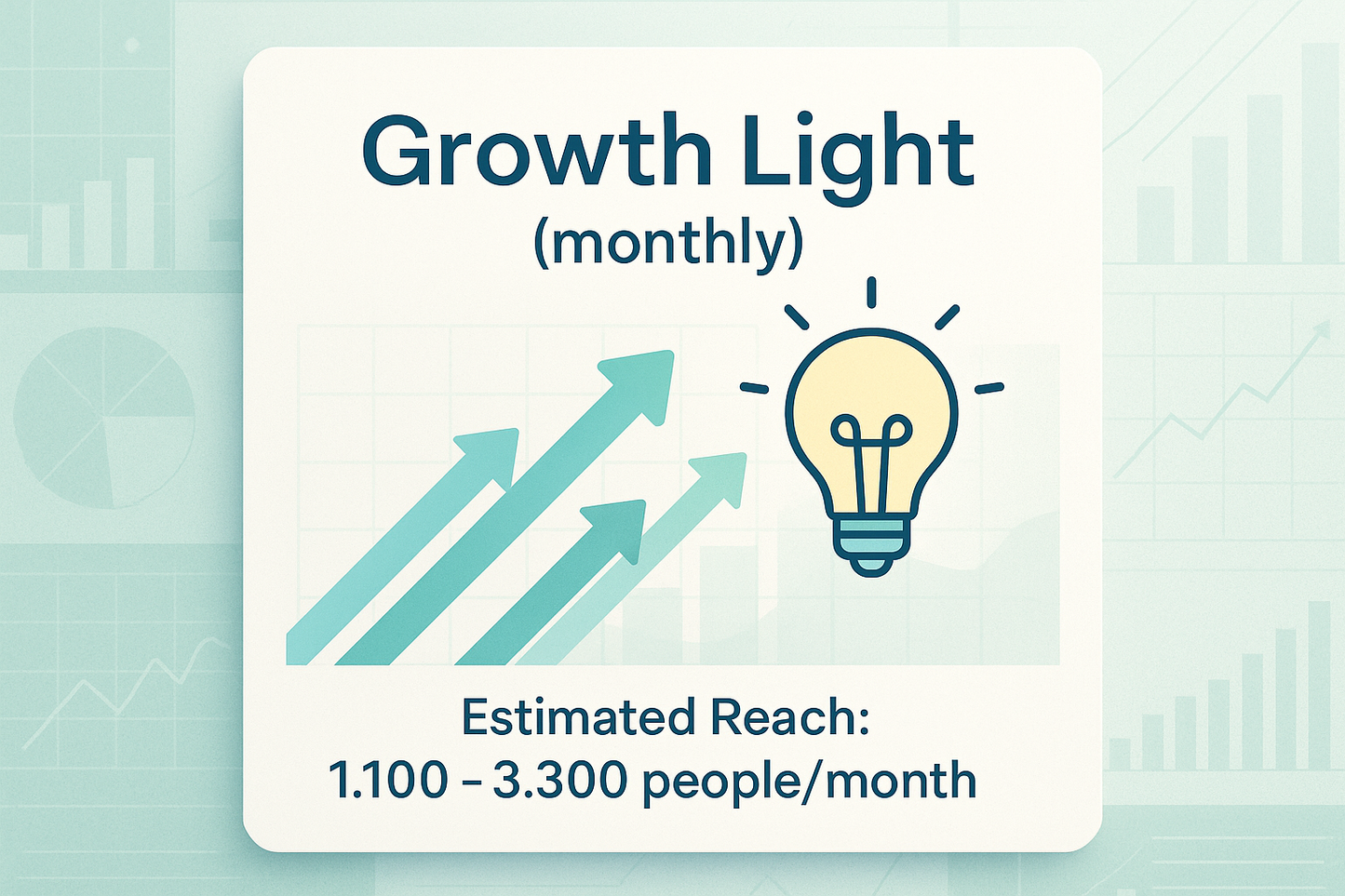 cria imagem para o pacote Growth Light (por mês)|Alcance Estimado: 1.100 – 3.300 pessoas/mês