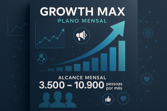 cria imagem para o pacote Growth Max - (por mês) | Alcance Estimado: 3,500 – 10,900 pessoas/mês