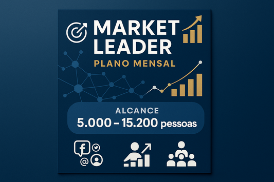 cria imagem para o pacote Market Leader (por mês) | Alcance Estimado: 5,000 – 15,200 pessoas/mês