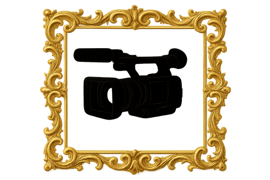 silhueta de camara video  mais moldura pata Gold Video – Pack