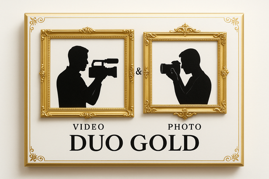 silhueta video e foto com moldura para pack  Duo Gold  